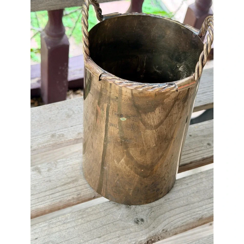 Vintage King Antonio LXVI Brass Vase • Twisted Handle Hacienda Decor (1986)